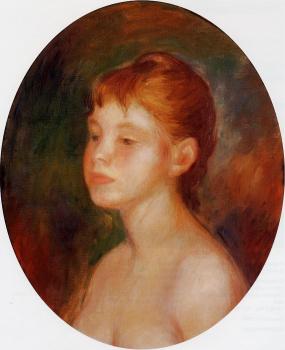 Pierre Auguste Renoir : Study of a Young Girl, Mademoiselle Murer